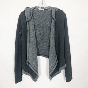35MM Clothing Open Front Charcoal Hooded Cardigan Size XS